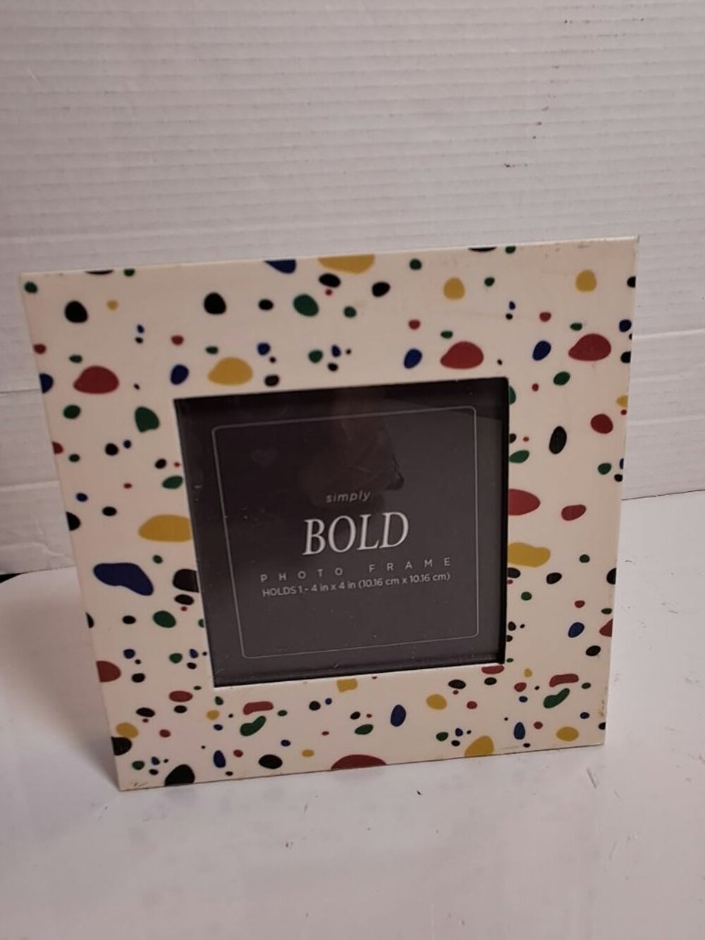 Simply BOLD Confetti Picture Frame 4x4 Square Multicolor Off-White